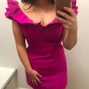Hot pink dress size large! Only tried on!